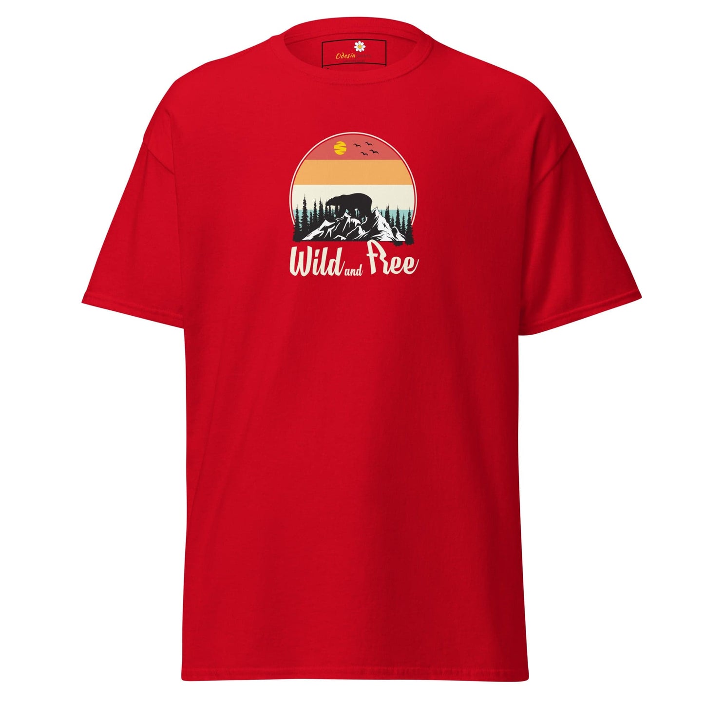 Unisex classic t-shirt - ADVENTURE WILD AND FREE - REGULAR - Red / S