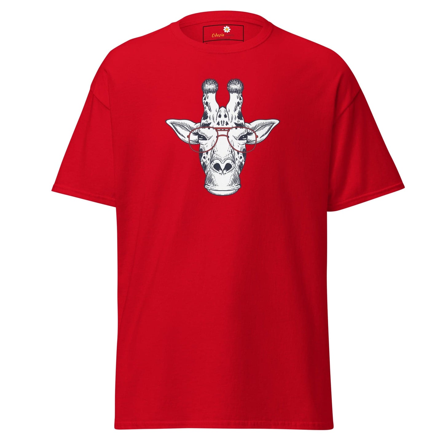 Unisex classic tee - WILD LIFE FUN GIRAFFE GLASSES - REGULAR - Red / S