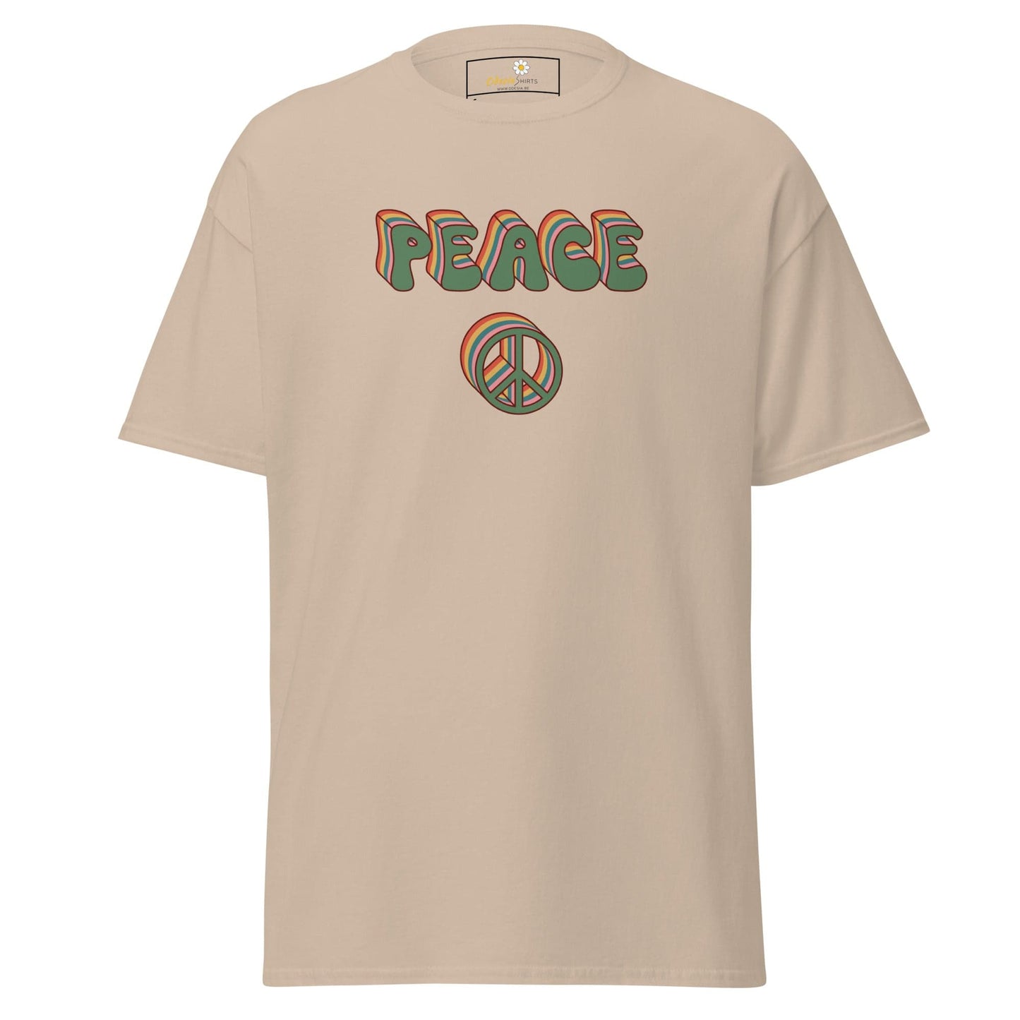 Unisex classic t-shirt - TEXT PEACE - REGULAR - Sand / S