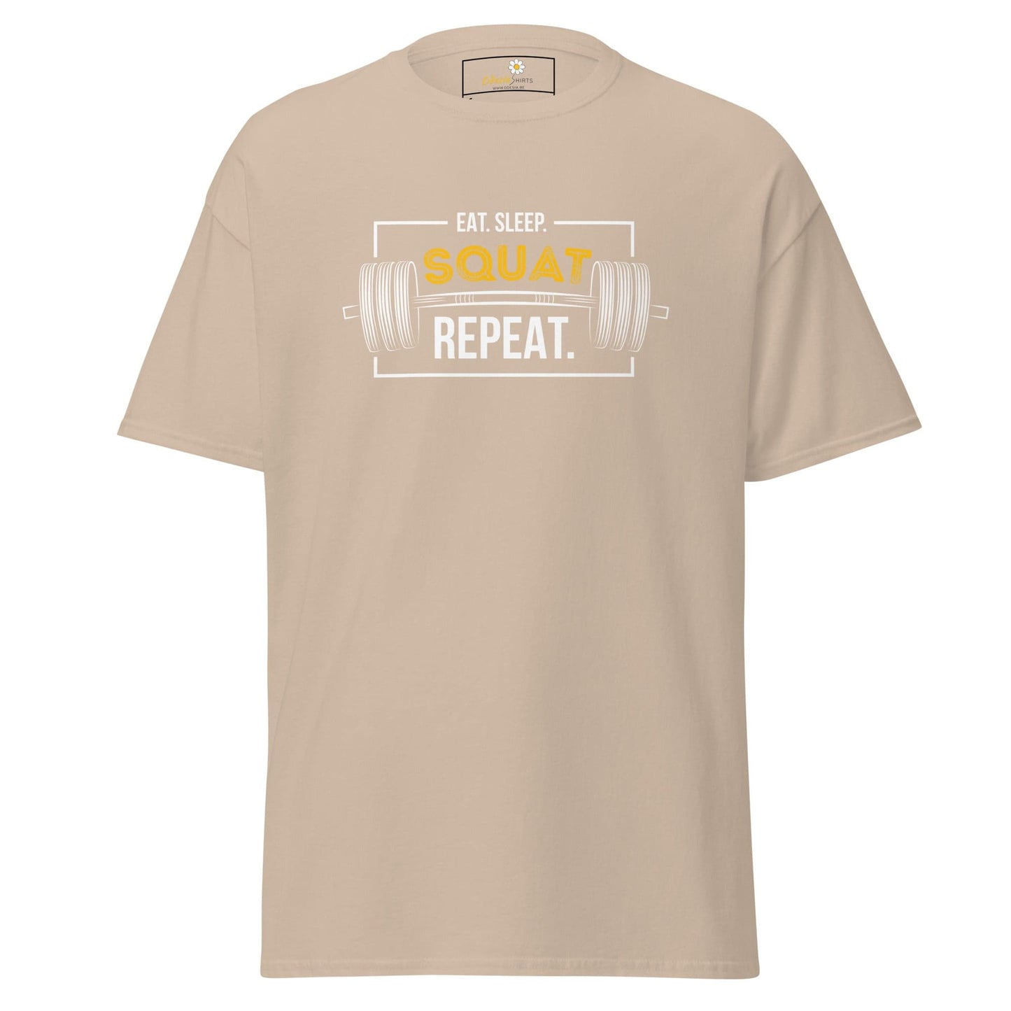 Unisex classic t-shirt - SPORT SQUAT REPEAT - REGULAR - Sand / S