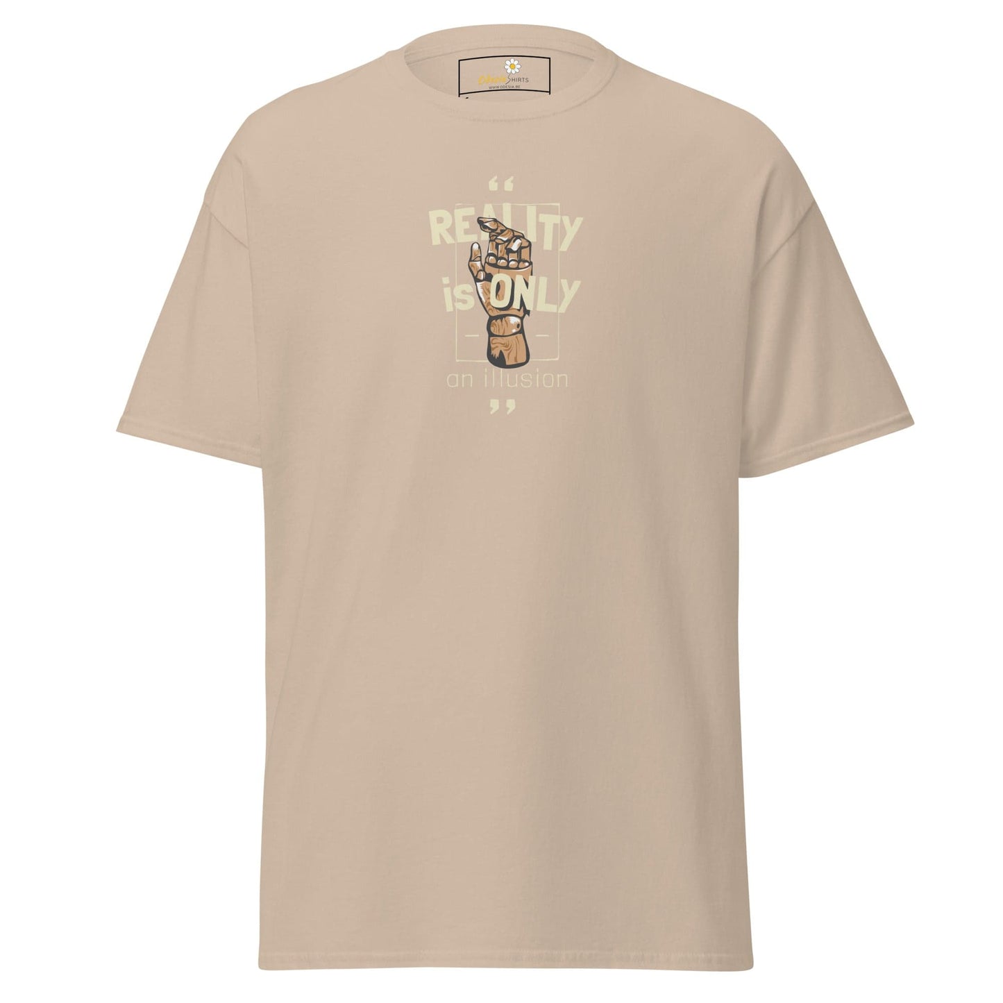 Unisex classic tee - MYSTIC TEXT REALITY AN ILLUSION - REGULAR - Sand / S