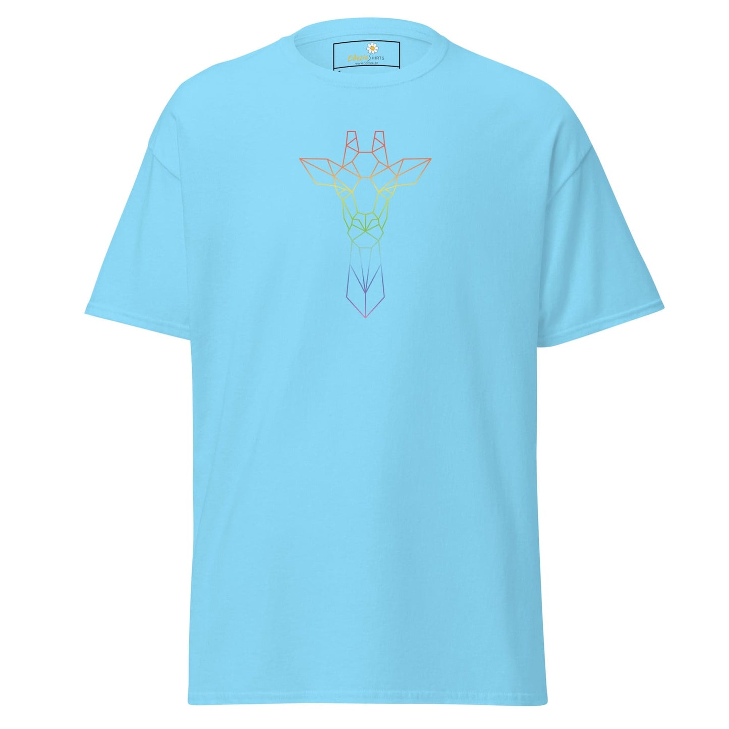 Unisex classic t-shirt - WILD LIFE GIRAFFE - REGULAR - Sky / S