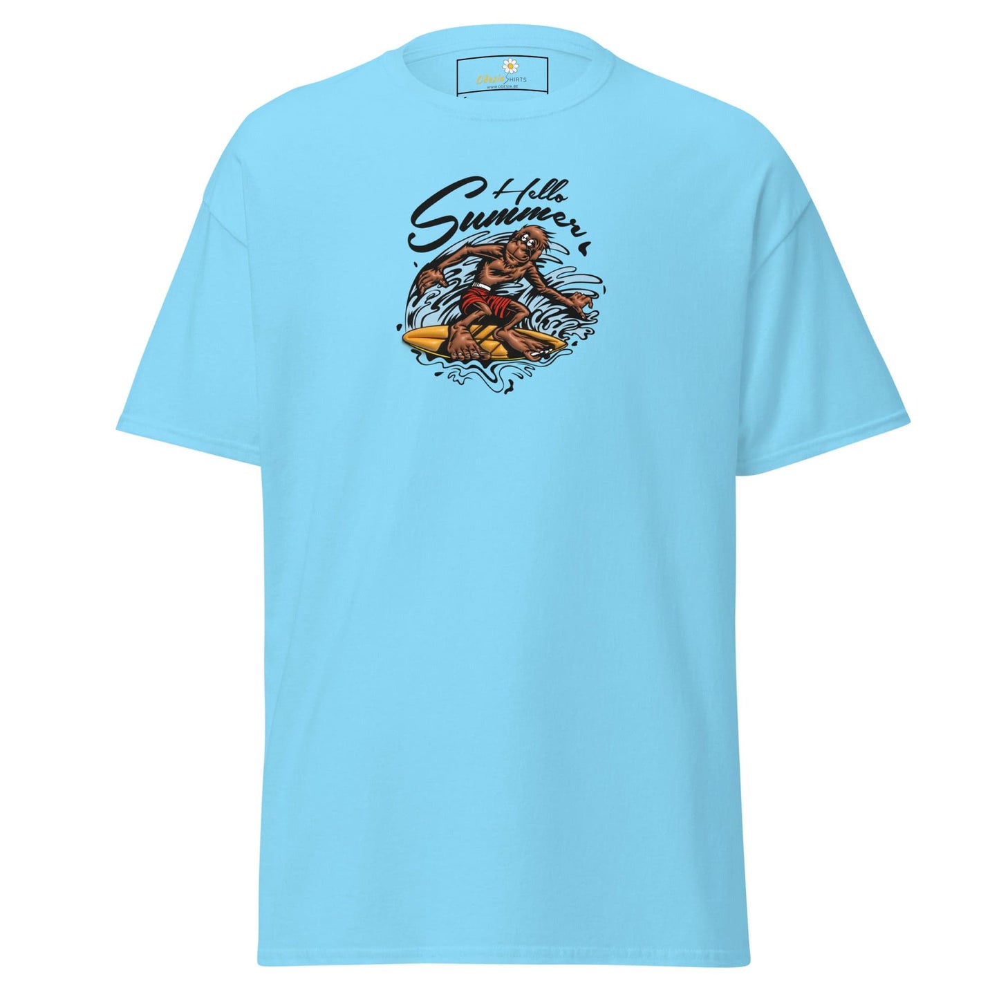 Unisex classic t-shirt - FANTASY SURFING MONKEY - REGULAR - Sky / S