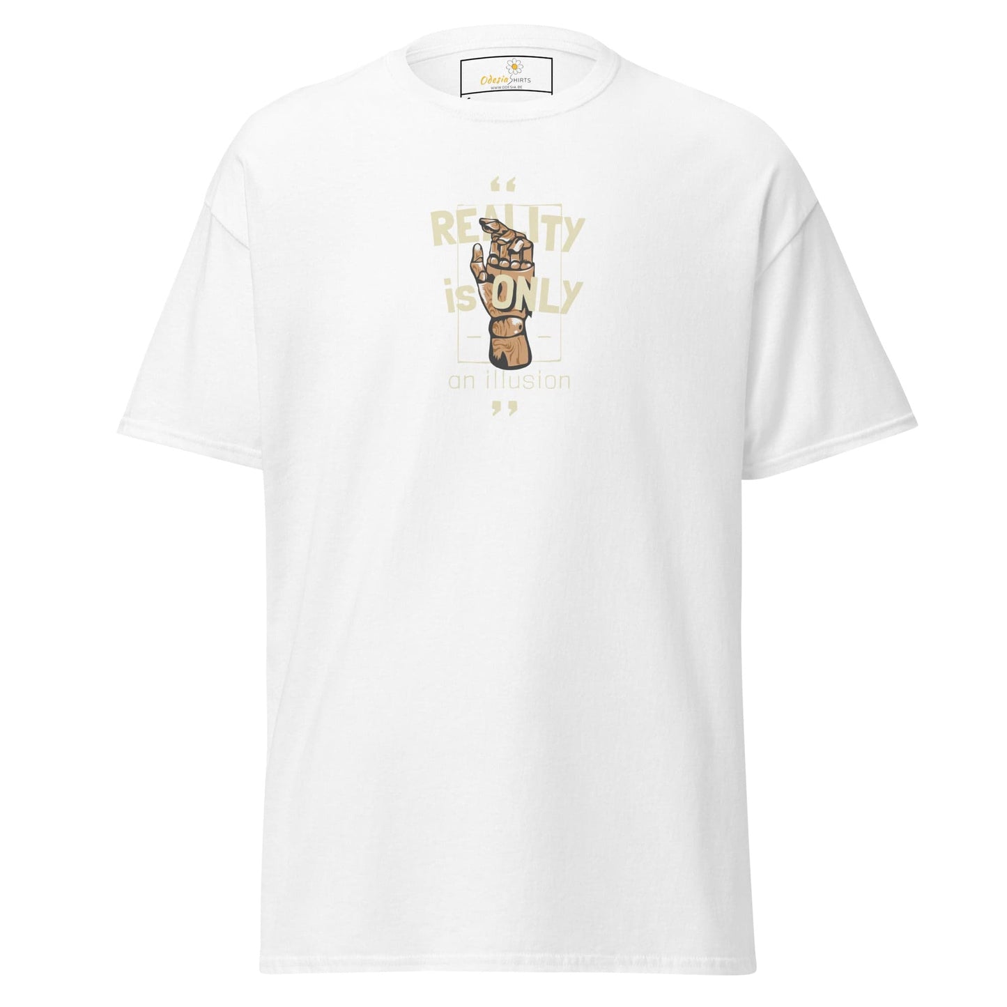 Unisex classic tee - MYSTIC TEXT REALITY AN ILLUSION - REGULAR - White / S