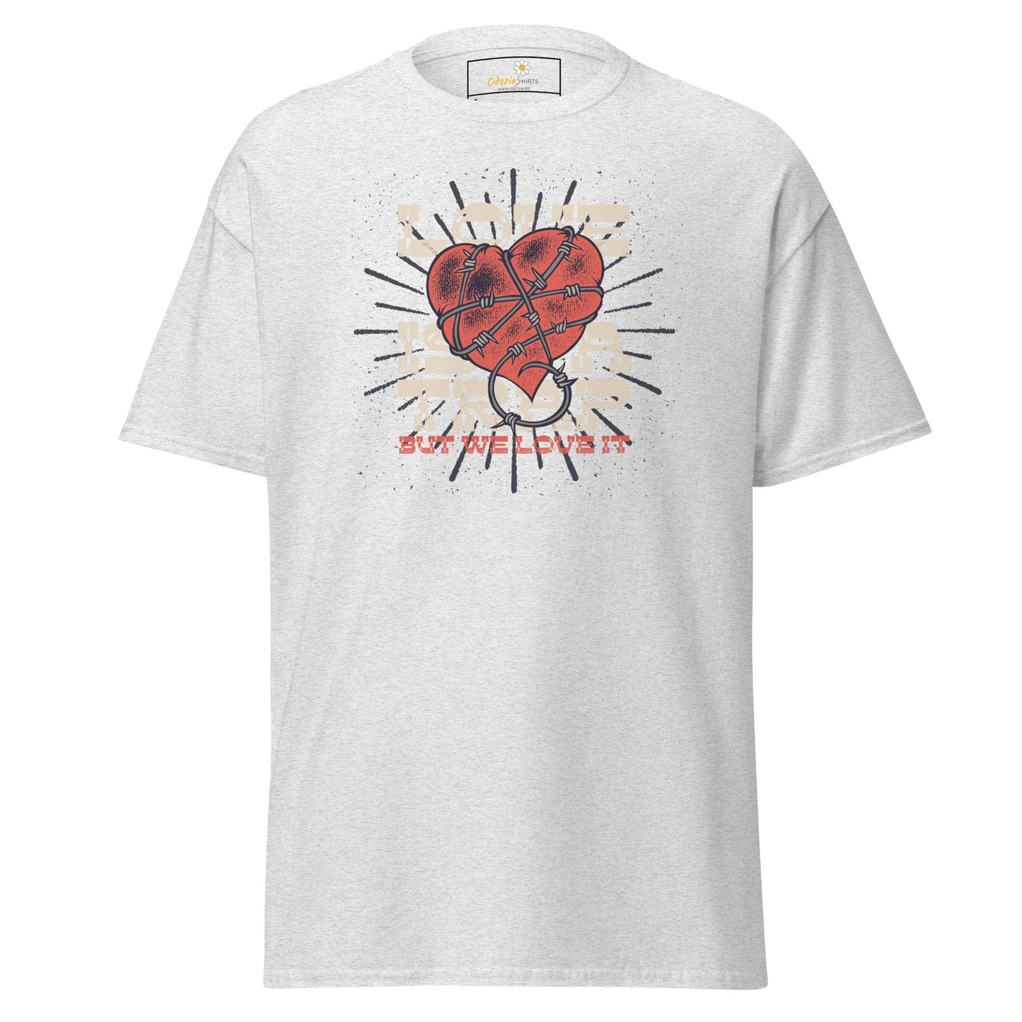 Unisex classic t-shirt - VINTAGE LOVE IS A TRAP - REGULAR - Ash / S
