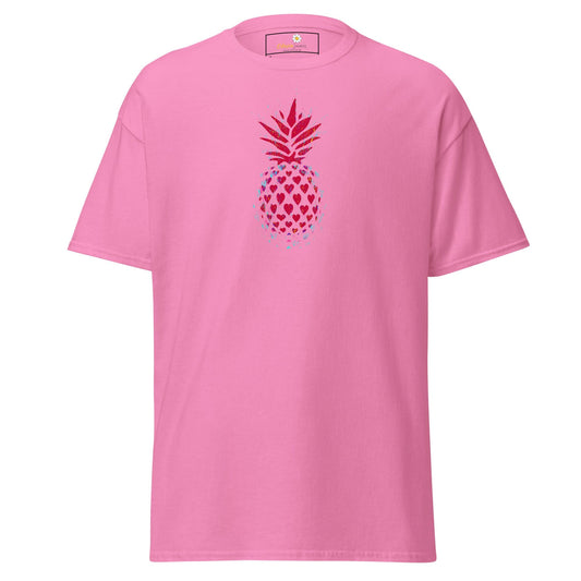 Pink t-shirt with pineapple design from T-Shirt Design Tee for Men and Women in sizes S to XL