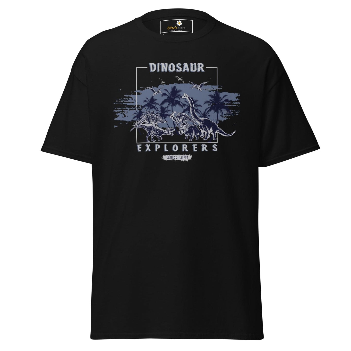 Unisex classic t-shirt - WILD LIFE DINOSAURUS - REGULAR - Black / S
