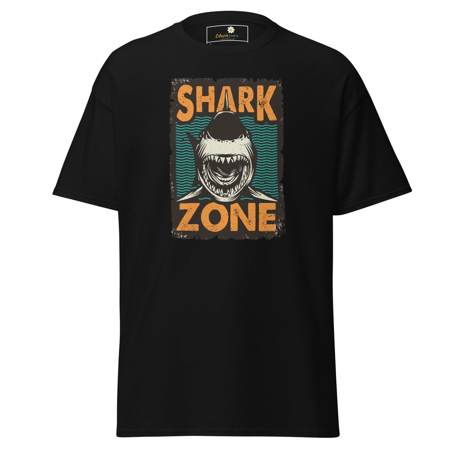 Unisex classic t-shirt - WILD LIFE SHARK ZONE - REGULAR - Black / S