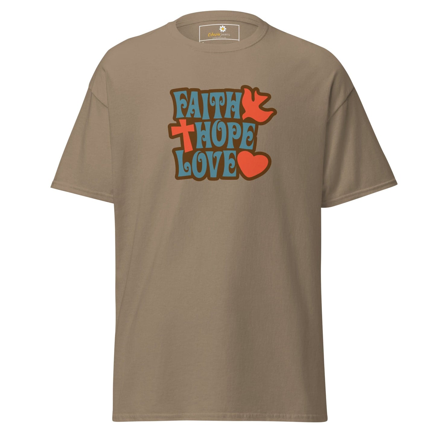 Unisex classic t-shirt - SPIRITUAL FAITH HOPE LOVE - REGULAR - Brown Savana / S