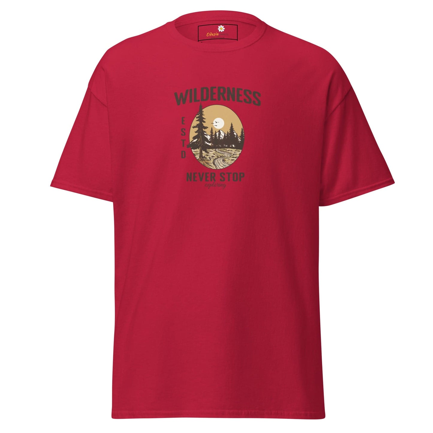 Unisex classic t-shirt - NATURE WILDERNESS NEVER STOP - REGULAR - Cardinal / S