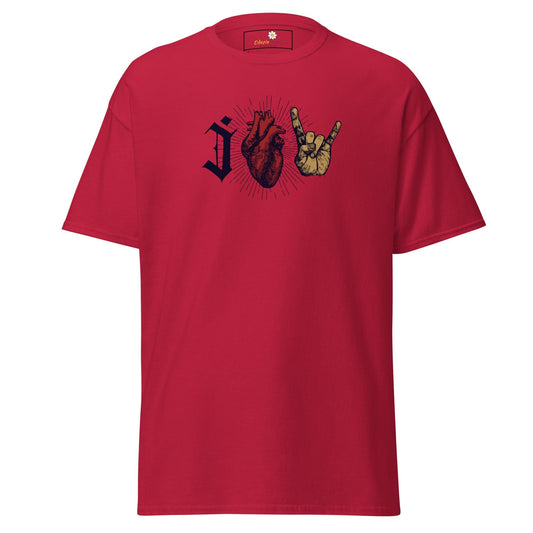 Unisex classic t-shirt - MUSIC I LOVE ROCK AND ROLL - REGULAR - Cardinal / S