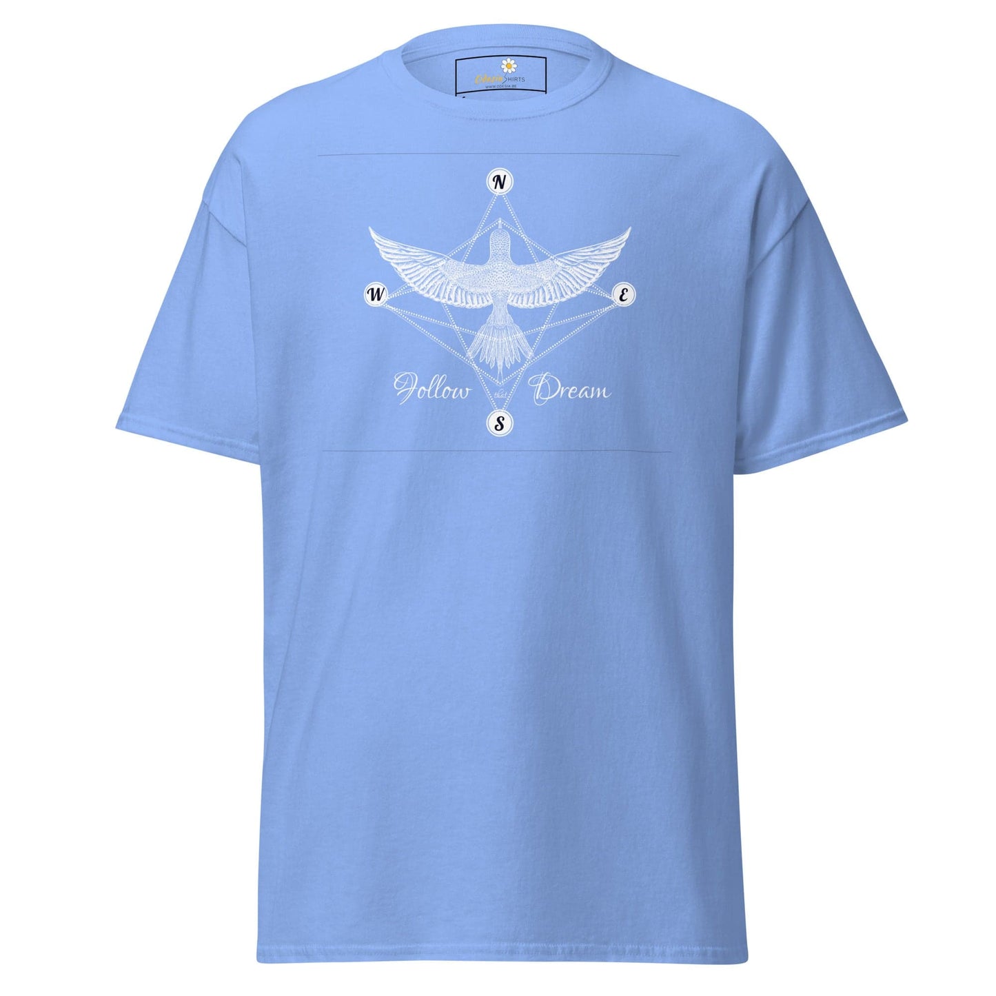 Light blue T-shirt with bird design from T-SHIRT DESIGN TEE for Men and Women S to XL