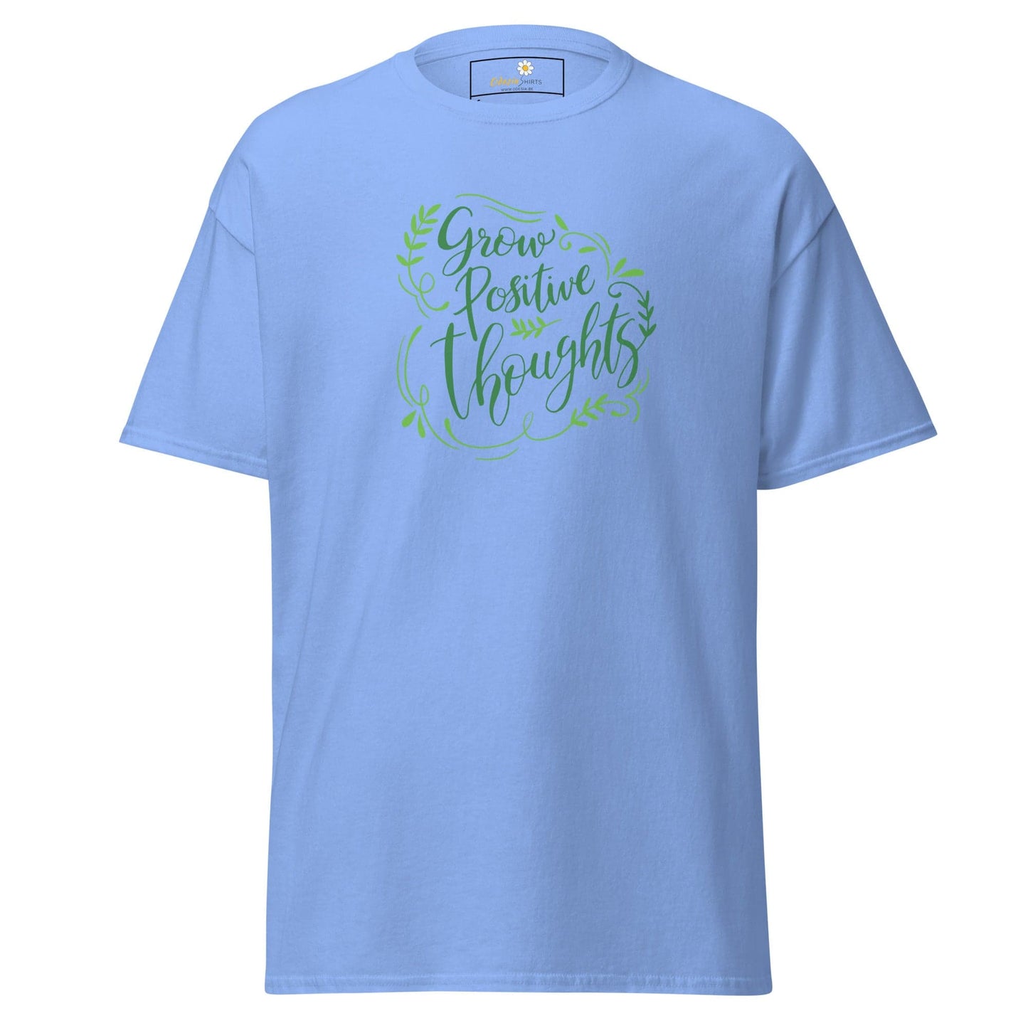 Unisex classic t-shirt - TEXT POSITIVE GROW THOUGHTS - REGULAR - Carolina Blue / S
