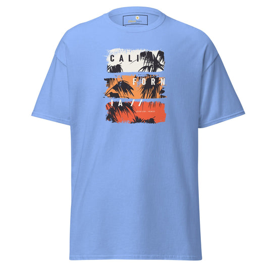 Light blue T-shirt with California graphic for men and women in sizes S to XL