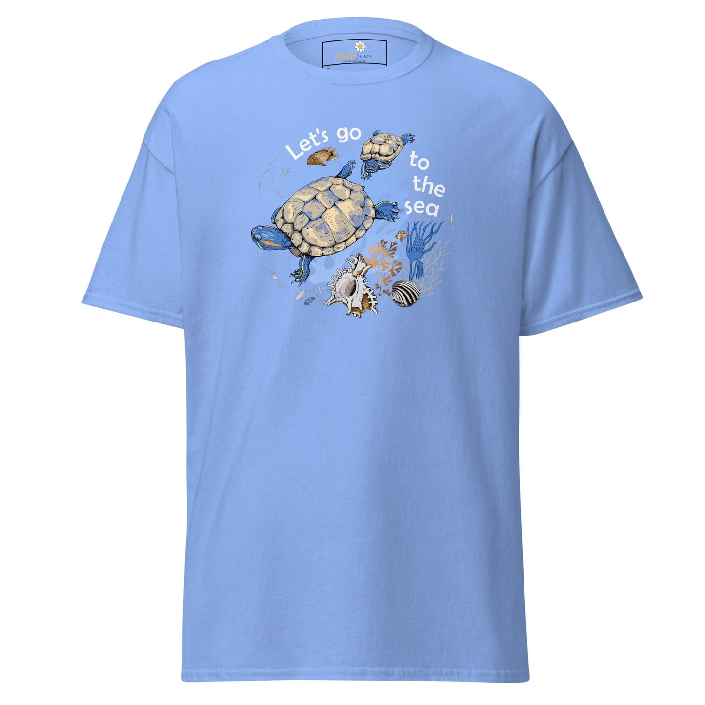 Unisex classic t-shirt - WILD LIFE TORTOISE LET GO SEA - REGULAR - Carolina Blue / S
