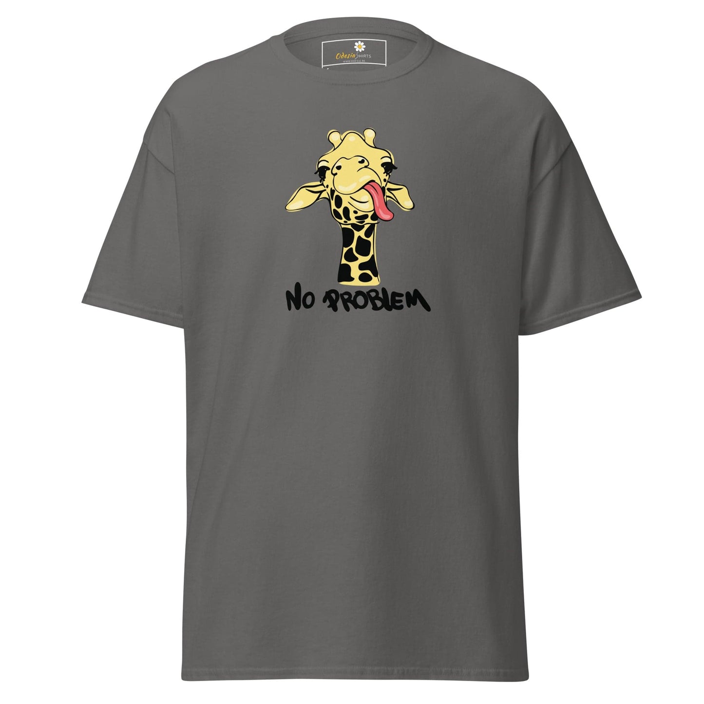 Unisex classic t-shirt - FUN GIRAF NO PROBLEM - REGULAR - Charcoal / S