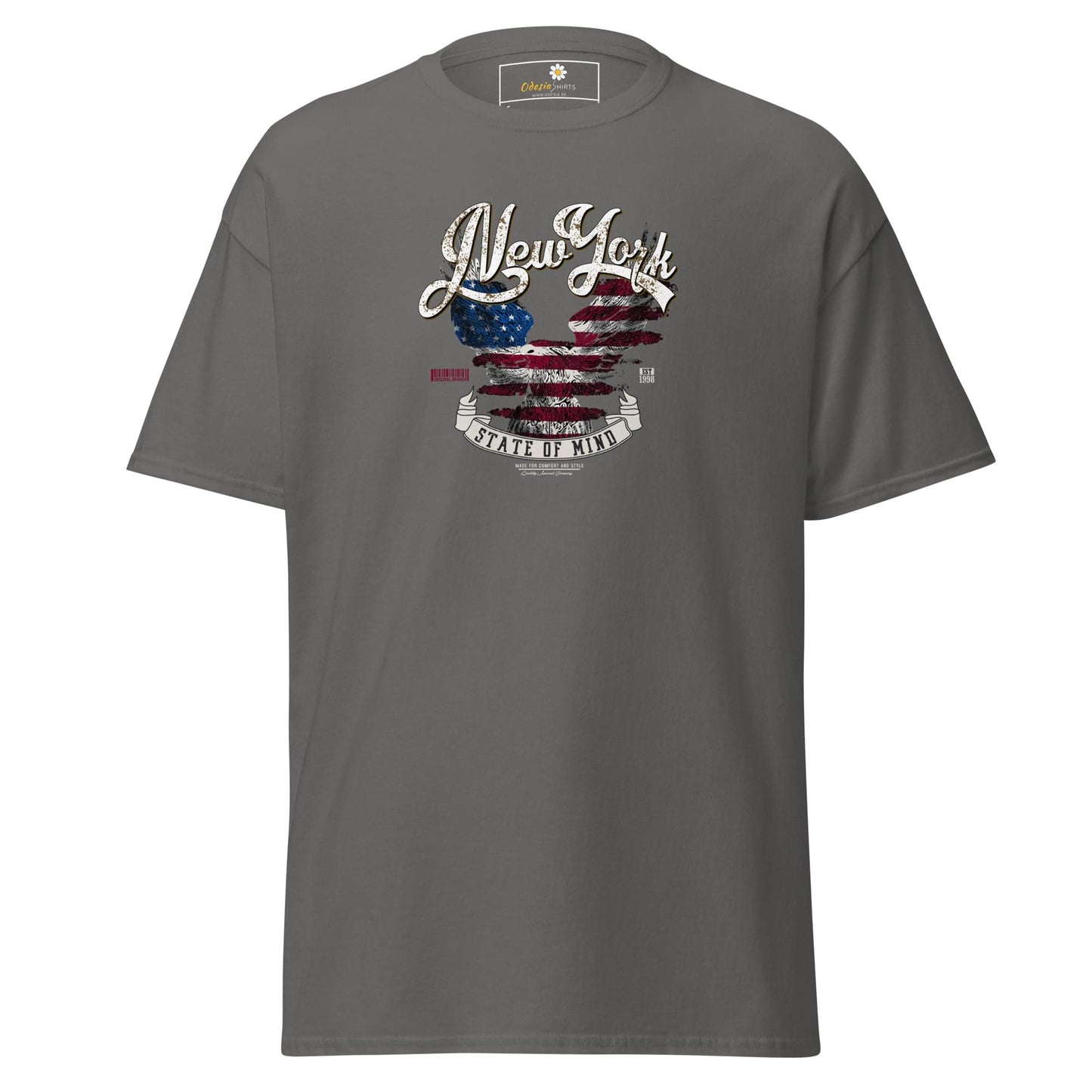 Unisex classic t-shirt - COUNTRY NEW YORK STATE OF MIND - REGULAR - Charcoal / S