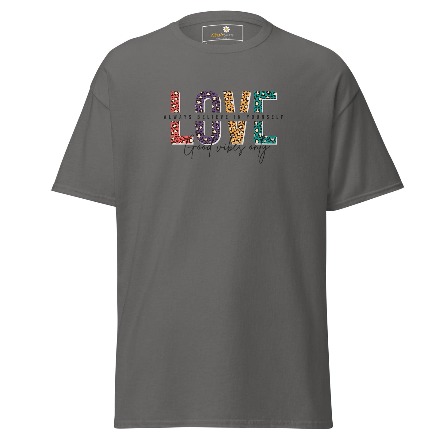 Unisex classic t-shirt - TEXT LOVE YOURSELF - REGULAR - Charcoal / S