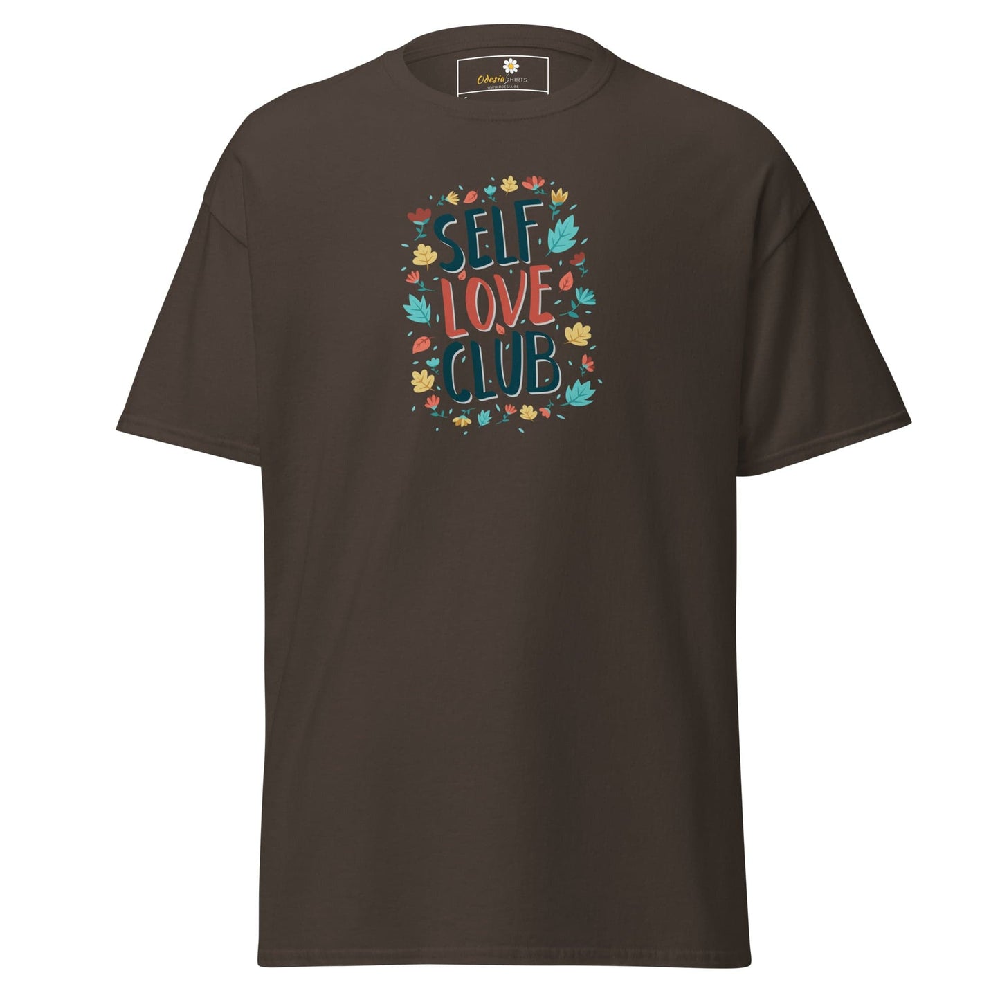 Unisex classic t-shirt - POSITIVE SELF LOVE CLUB - REGULAR - Dark Chocolate / S