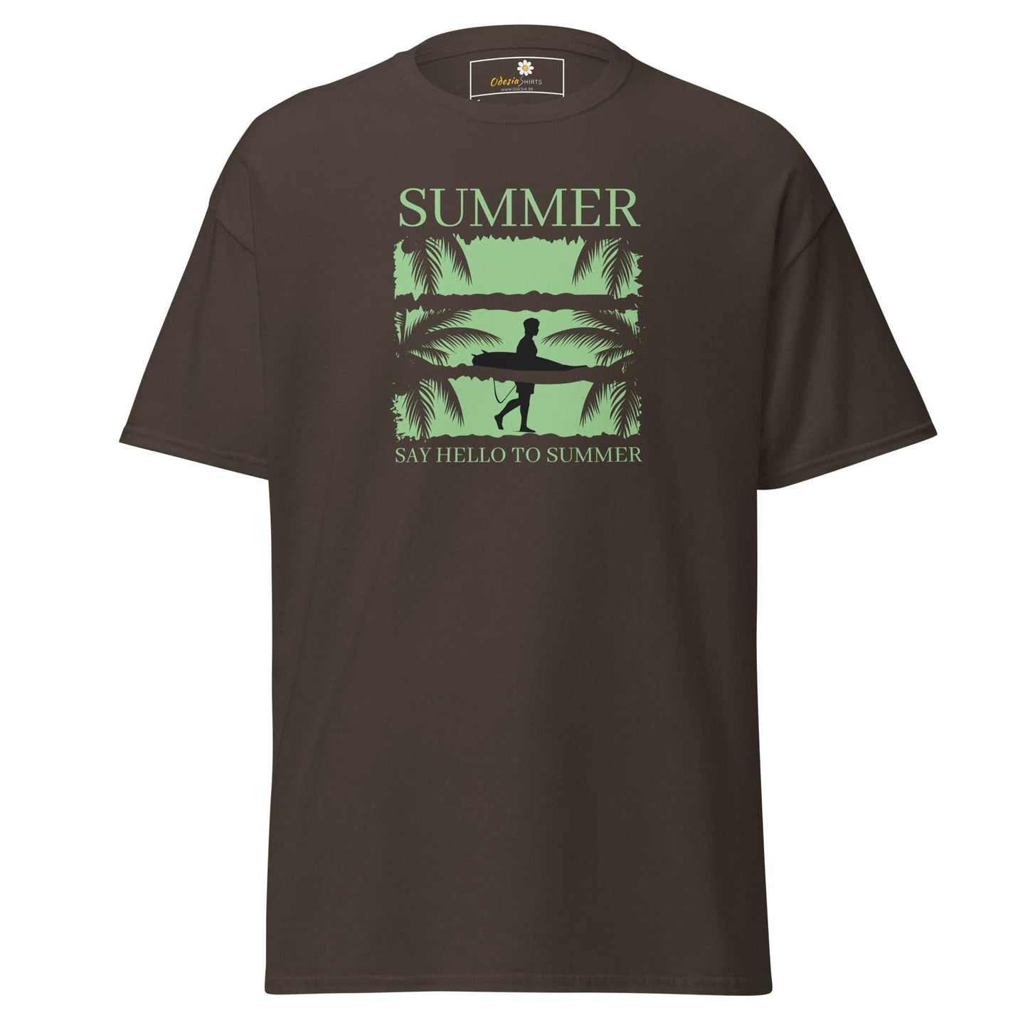 Unisex classic t-shirt - SUMMER SURFING CALIFORNIA - REGULAR - Dark Chocolate / S
