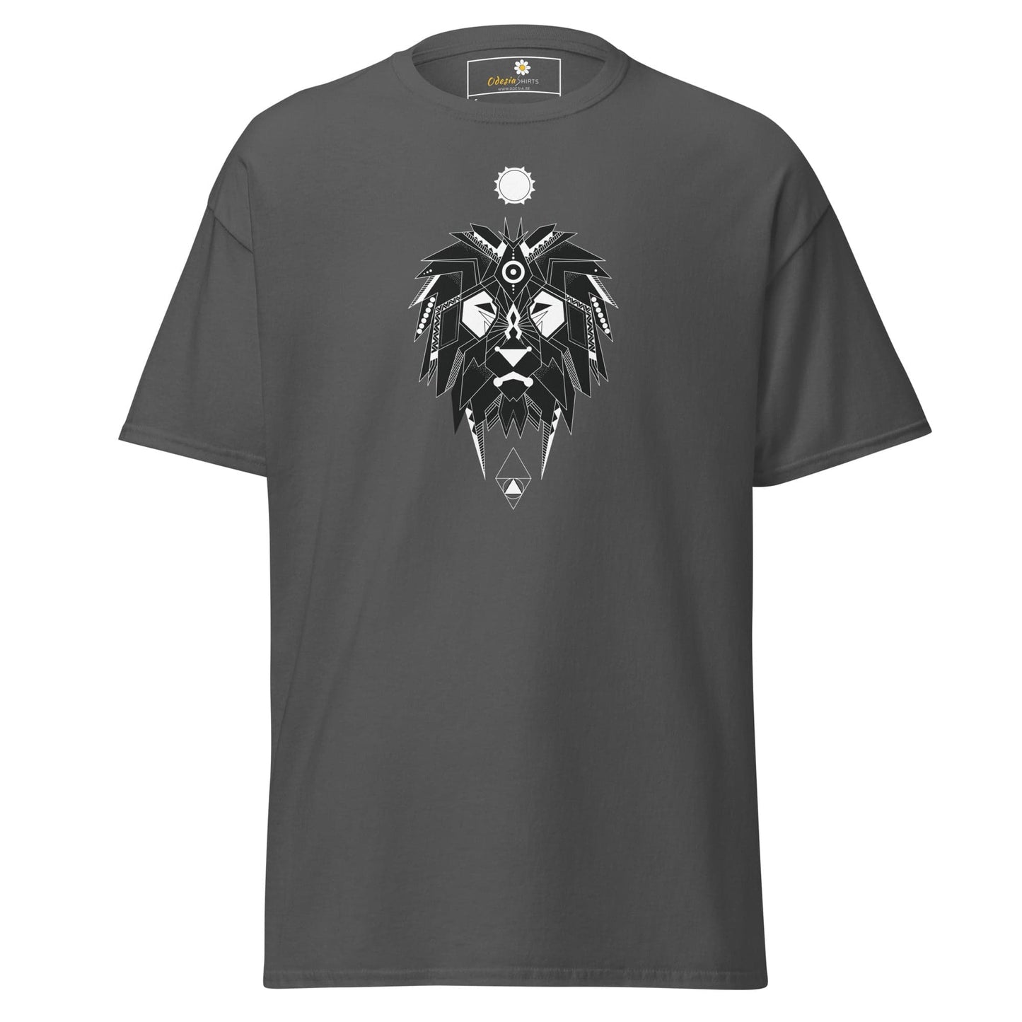 Unisex classic t-shirt - ABSTRACT MYSTIC LION HEAD - REGULAR - Dark Heather / S