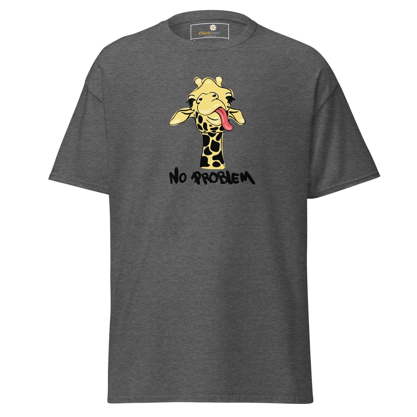 Unisex classic t-shirt - FUN GIRAF NO PROBLEM - REGULAR - Dark Heather / S