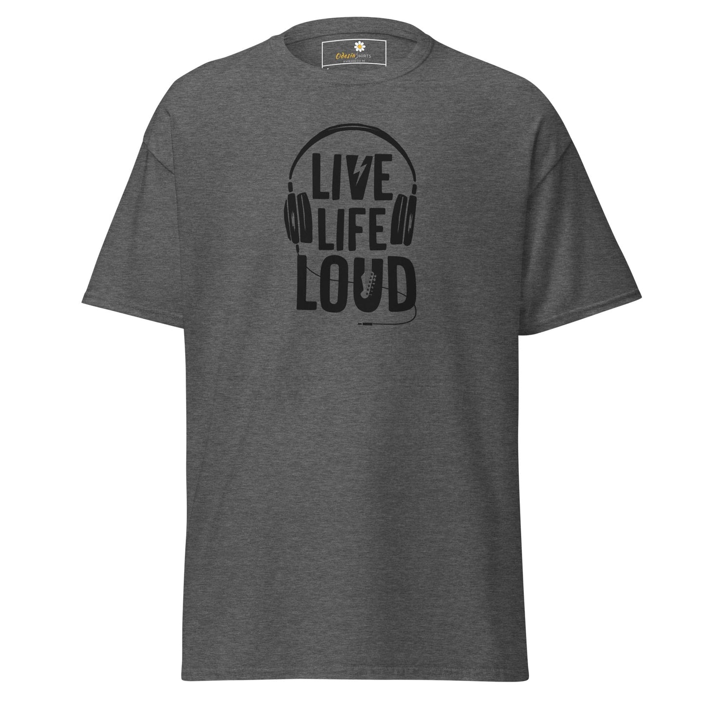Unisex classic t-shirt - MUSIC LIVE LIFE LOUD - REGULAR - Dark Heather / S