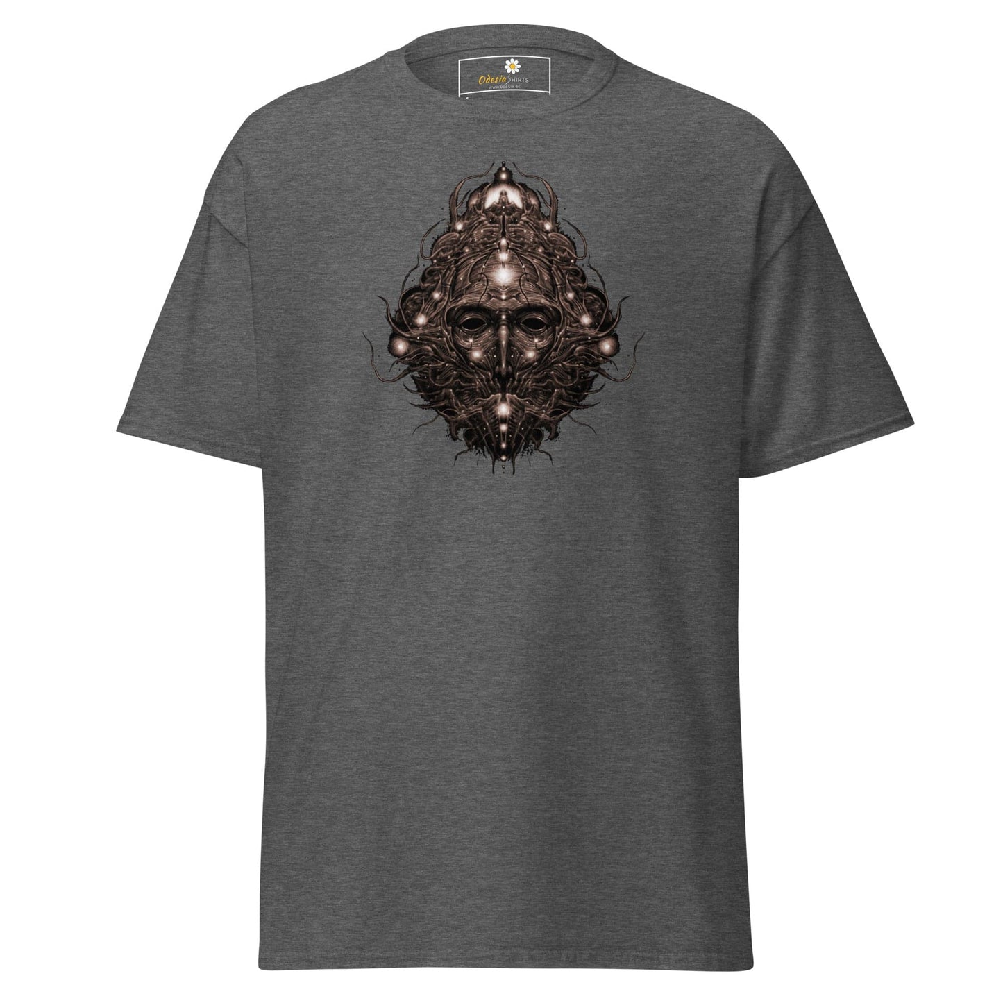 Gray T-shirt with face graphic from T-SHIRT DESIGN TEE for Men and Women in sizes S to XL