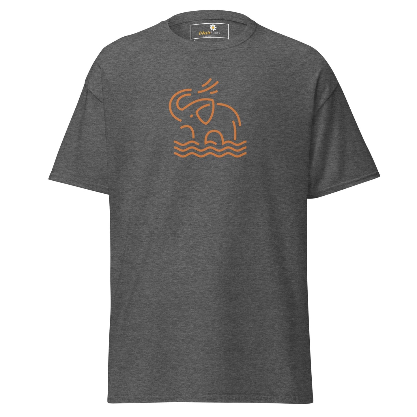 Unisex classic t-shirt - WILD LIFE ELEPHANT ORANGE - REGULAR - Dark Heather / S