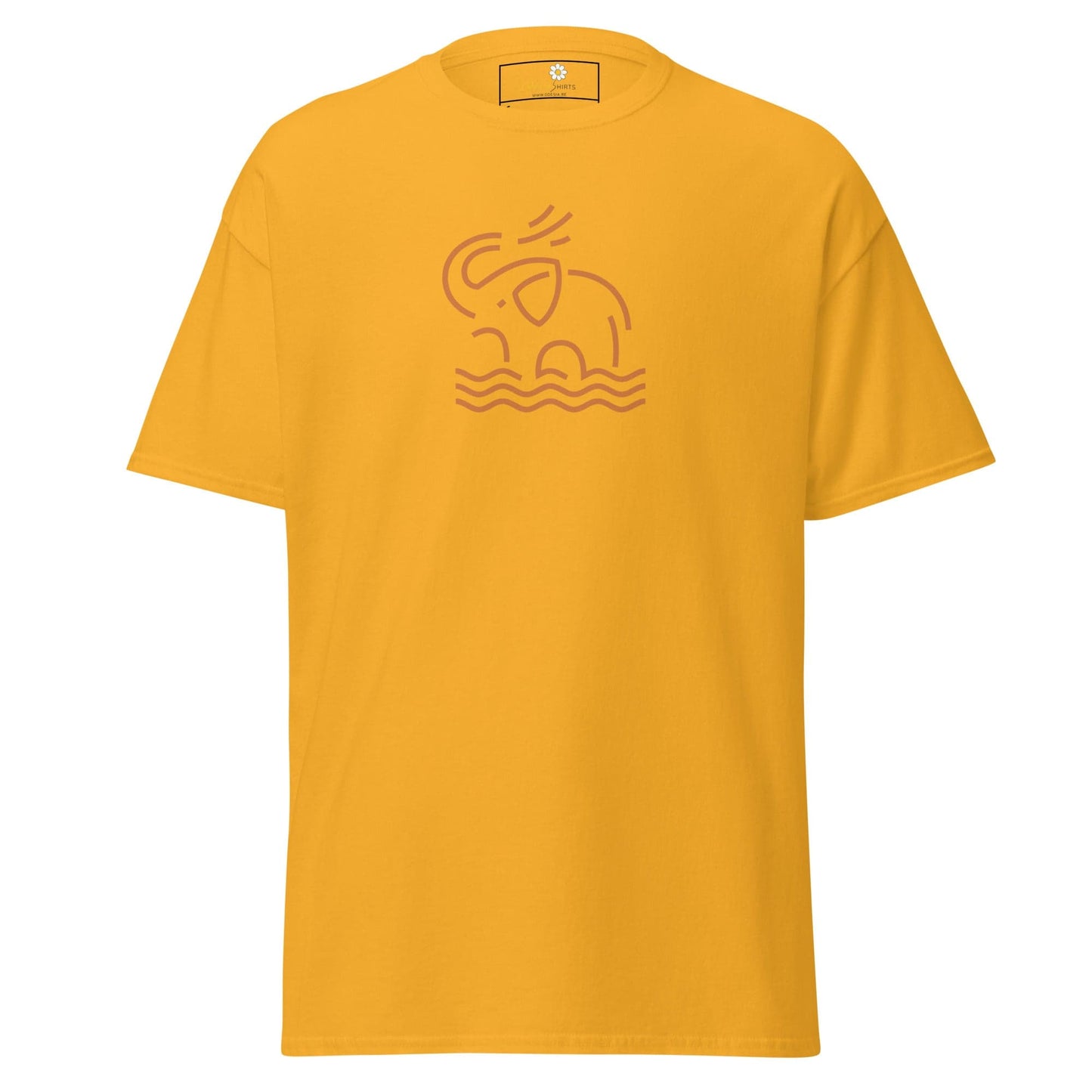 Unisex classic t-shirt - WILD LIFE ELEPHANT ORANGE - REGULAR - Gold / S