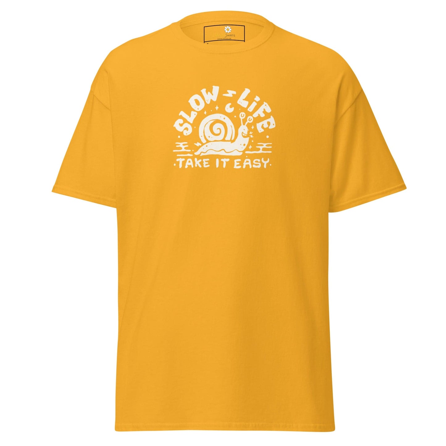 Unisex classic t-shirt - FUN SLOW LIFE EASY - REGULAR - Gold / S