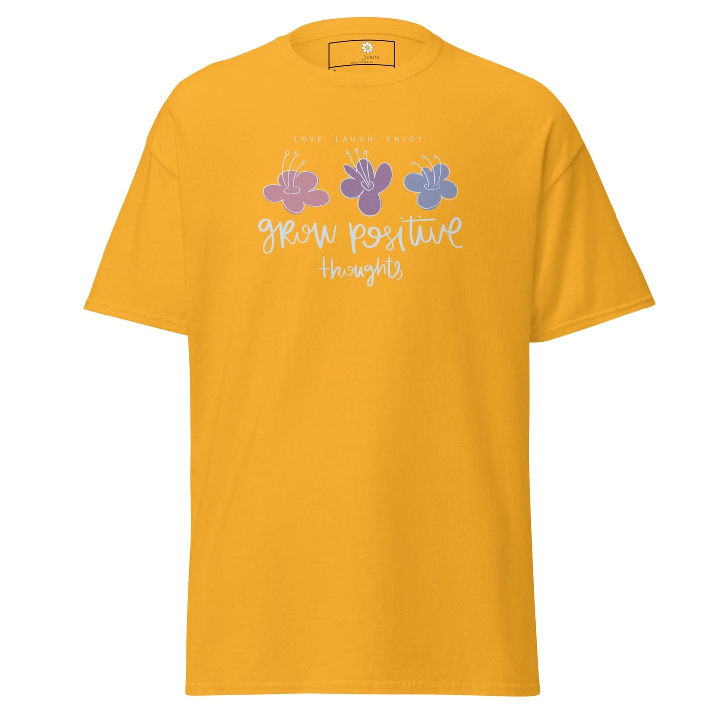 Unisex classic t-shirt - POSITIVE GROW THOUGHTS - REGULAR - Gold / S