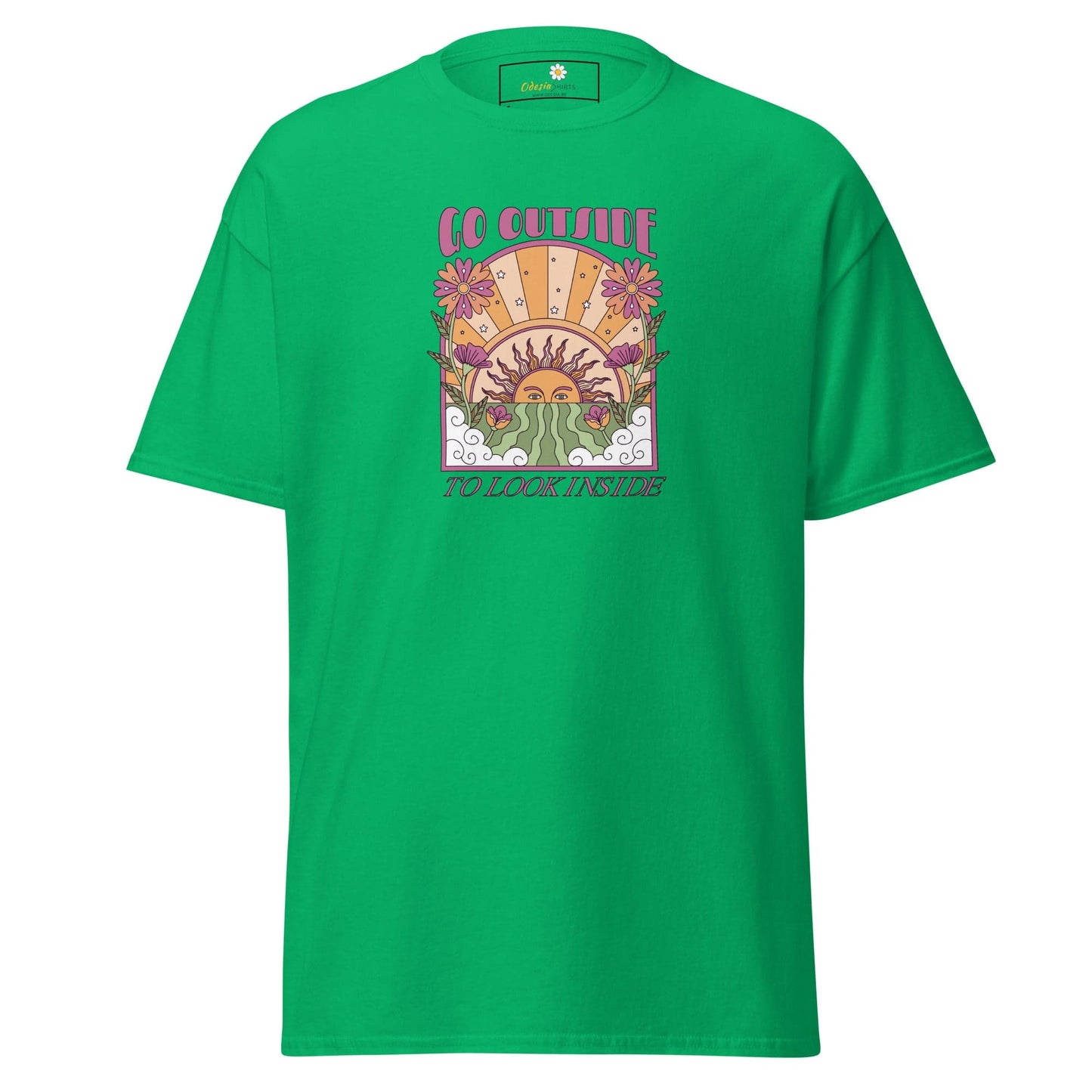 Unisex classic t-shirt - POSITIVE GO OUTSIDE LOOK INSIDE - REGULAR - Irish Green / S
