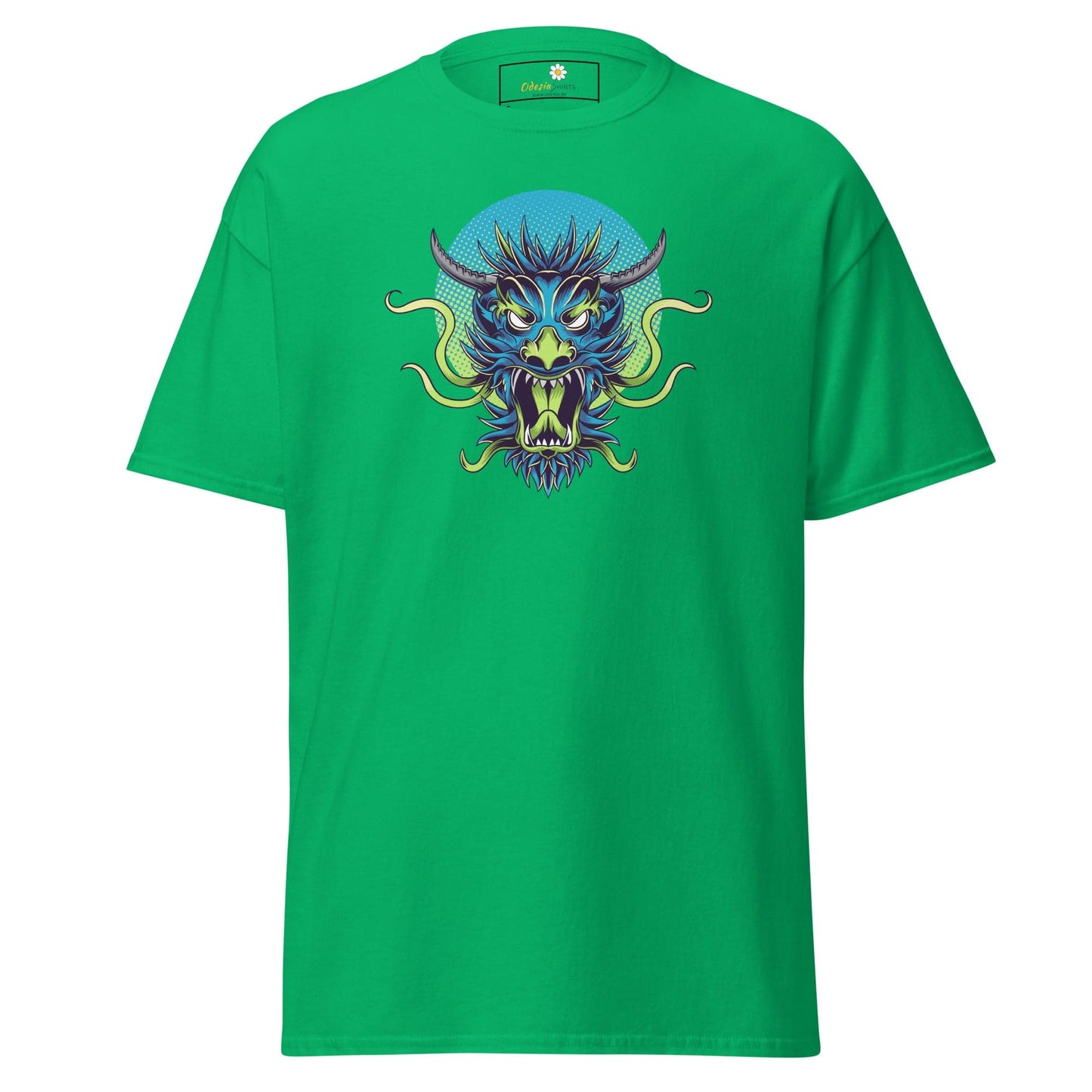 Green T-shirt with dragon graphic from T-SHIRT DESIGN TEE for Men and Women size S to XL
