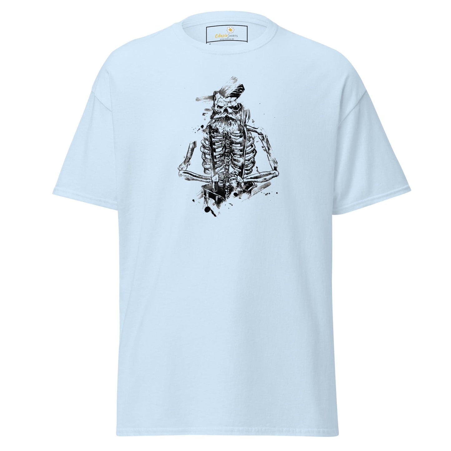 Unisex classic t-shirt - SKULL OLD GUY - REGULAR - Light Blue / S