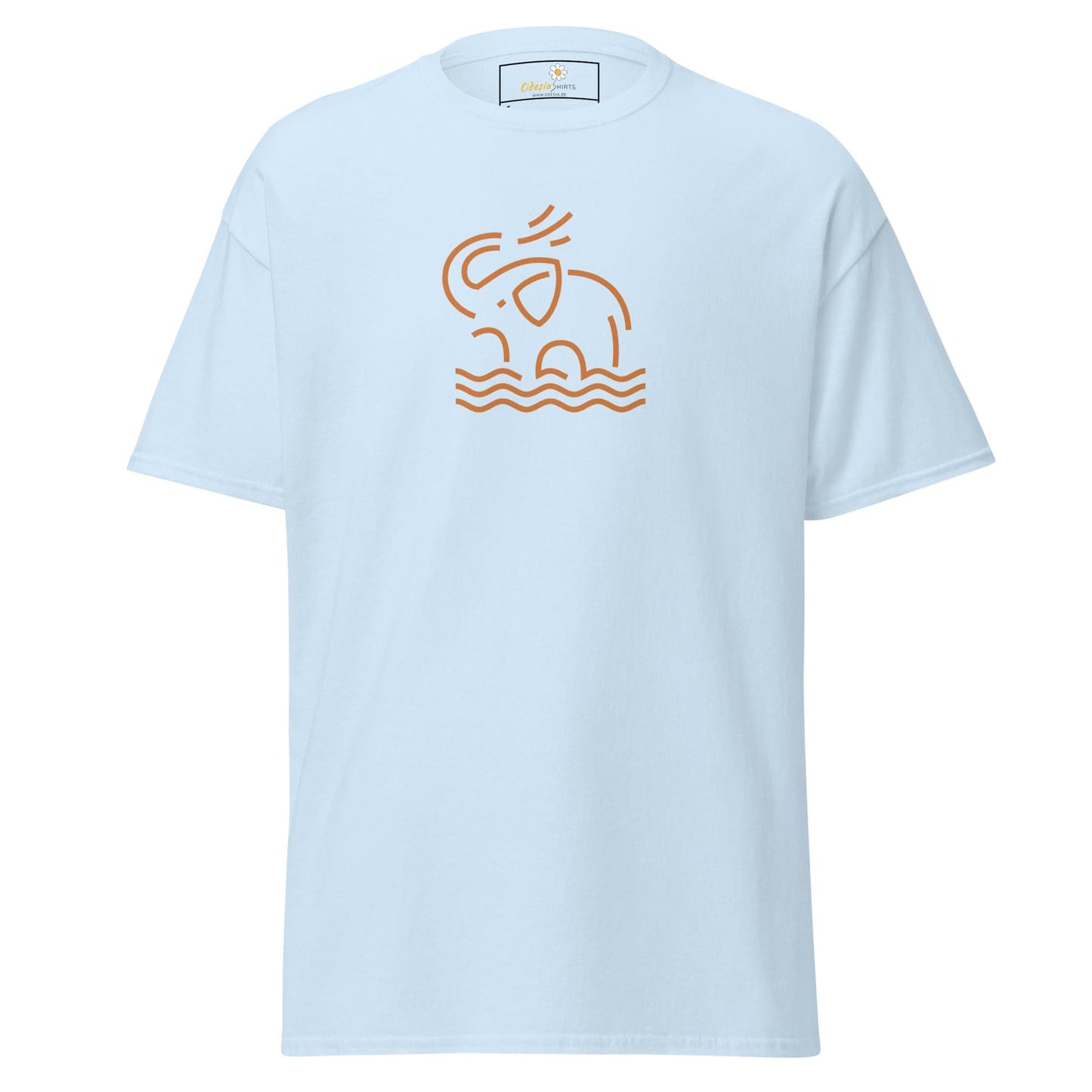 Unisex classic t-shirt - WILD LIFE ELEPHANT ORANGE - REGULAR - Light Blue / S