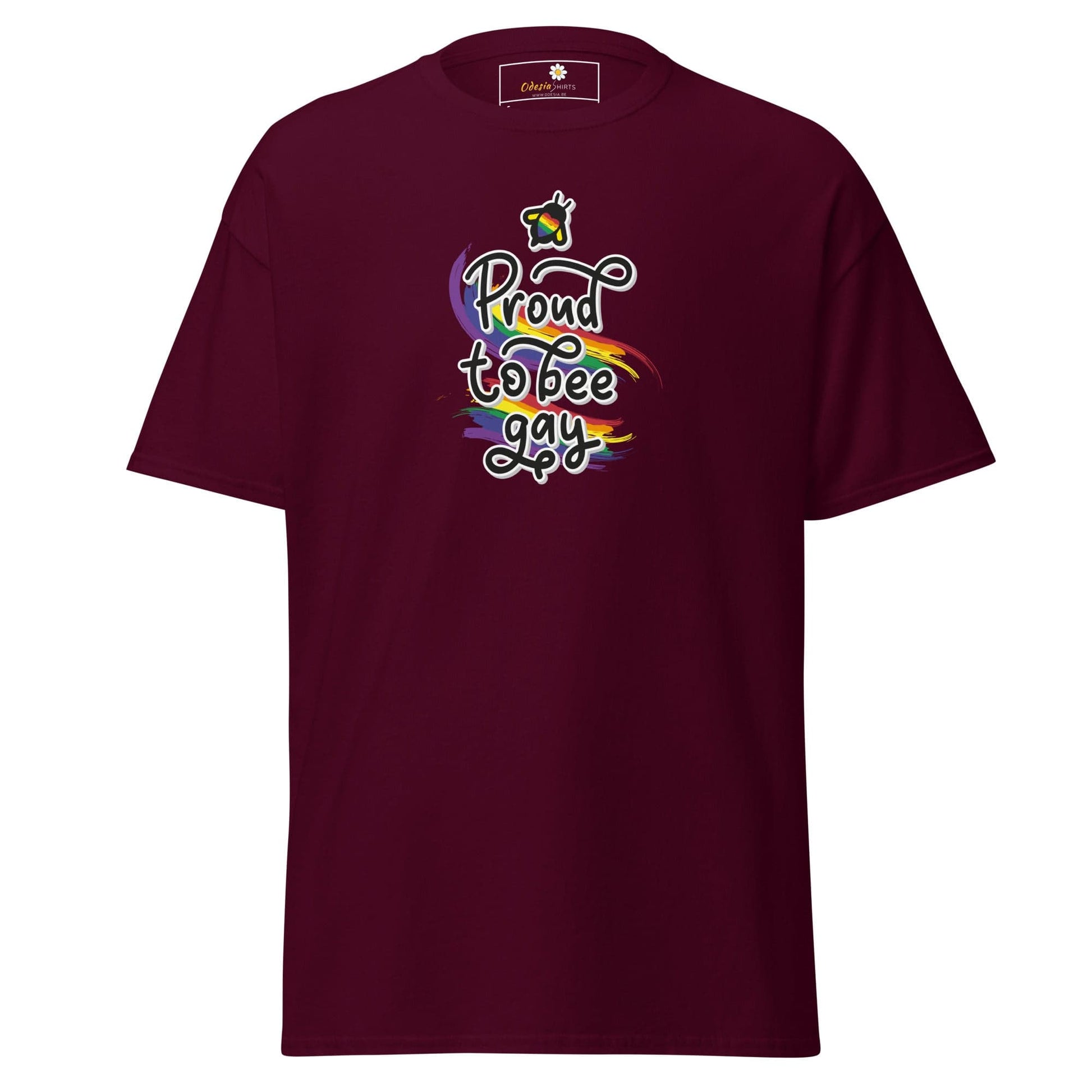 Unisex classic t-shirt - LGBTQ PROUD BEE GAY - REGULAR - Maroon / S