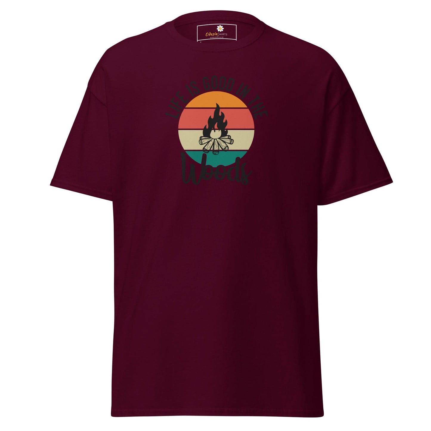 Unisex classic t-shirt - ADVENTURE LIFE GOOD IN WOODS - REGULAR - Maroon / S