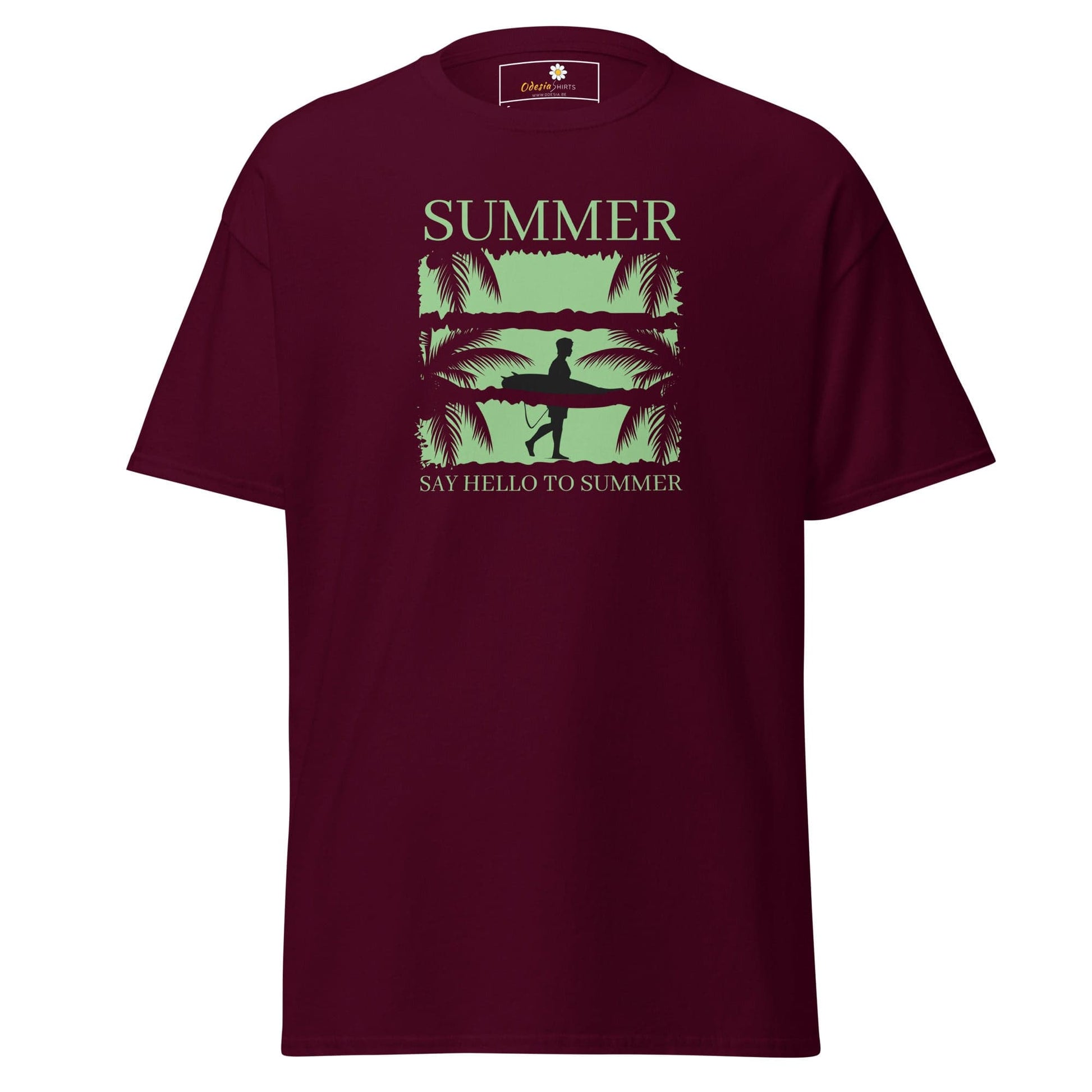 Unisex classic t-shirt - SUMMER SURFING CALIFORNIA - REGULAR - Maroon / S