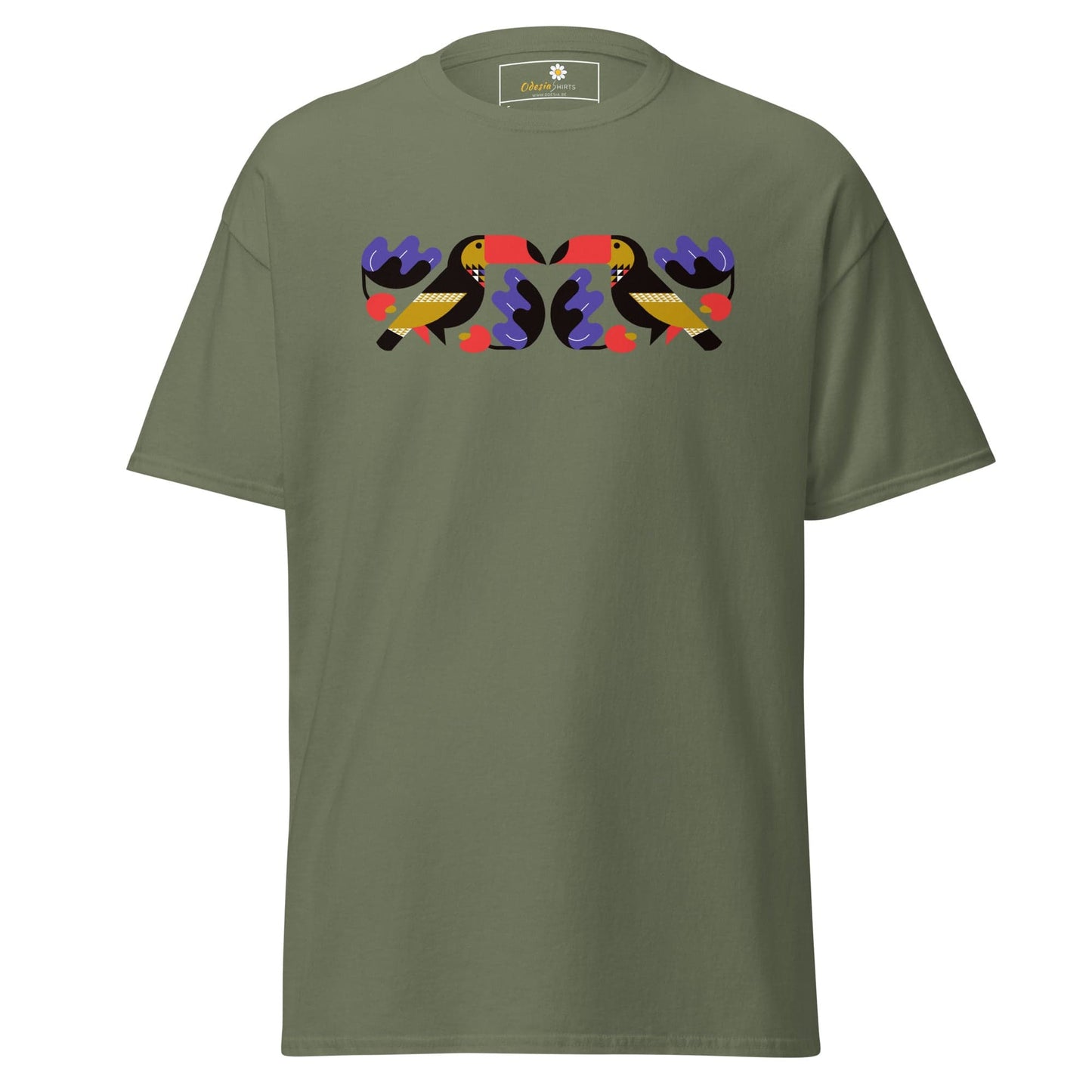 Unisex classic t-shirt - WILD LIFE TOUCAN MIRROR - REGULAR - Military Green / S