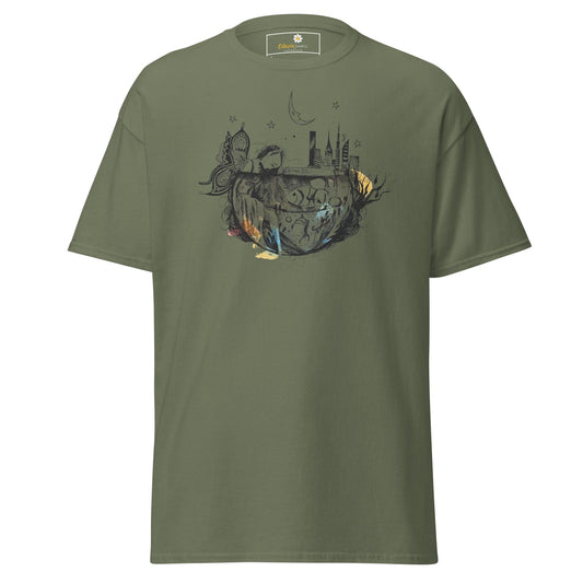 Unisex classic t-shirt - FANTASY GIRL FISHBOWL - REGULAR - Military Green / S