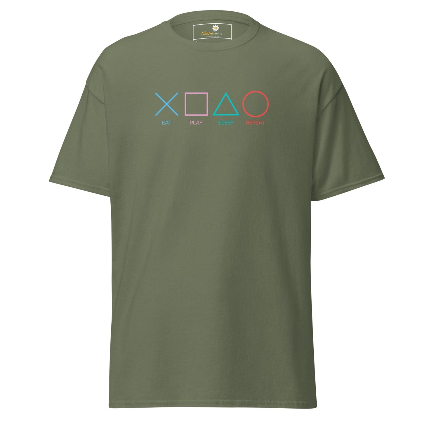 Unisex classic t-shirt - GAMERS PLAY BUTTONS - REGULAR - Military Green / S