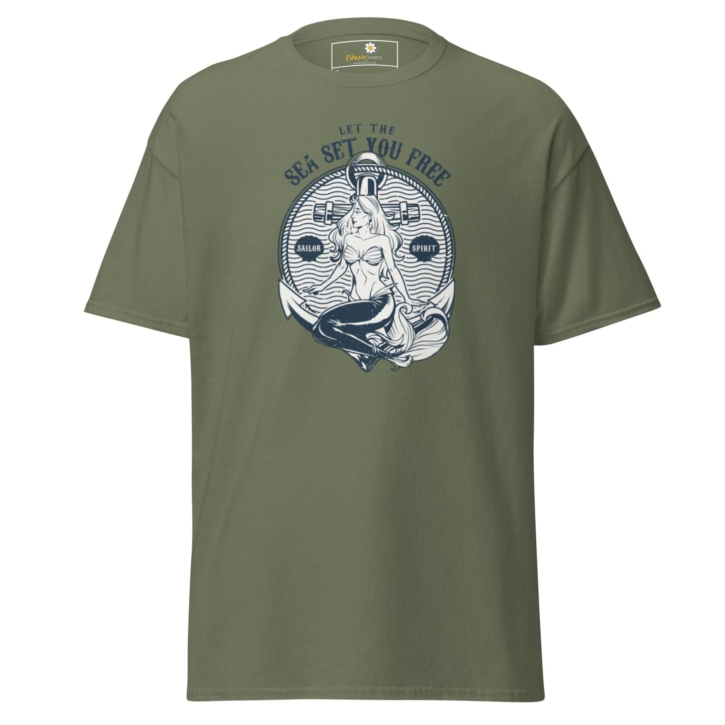 Unisex classic t-shirt - MYSTIC MERMAID SEA SET YOU FREE - REGULAR - Military Green / S
