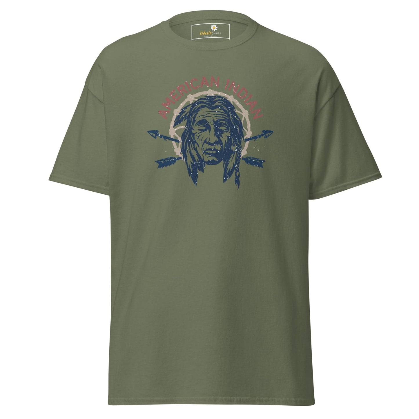 Unisex classic t-shirt - VINTAGE AMERICAN INDIAN - REGULAR - Military Green / S