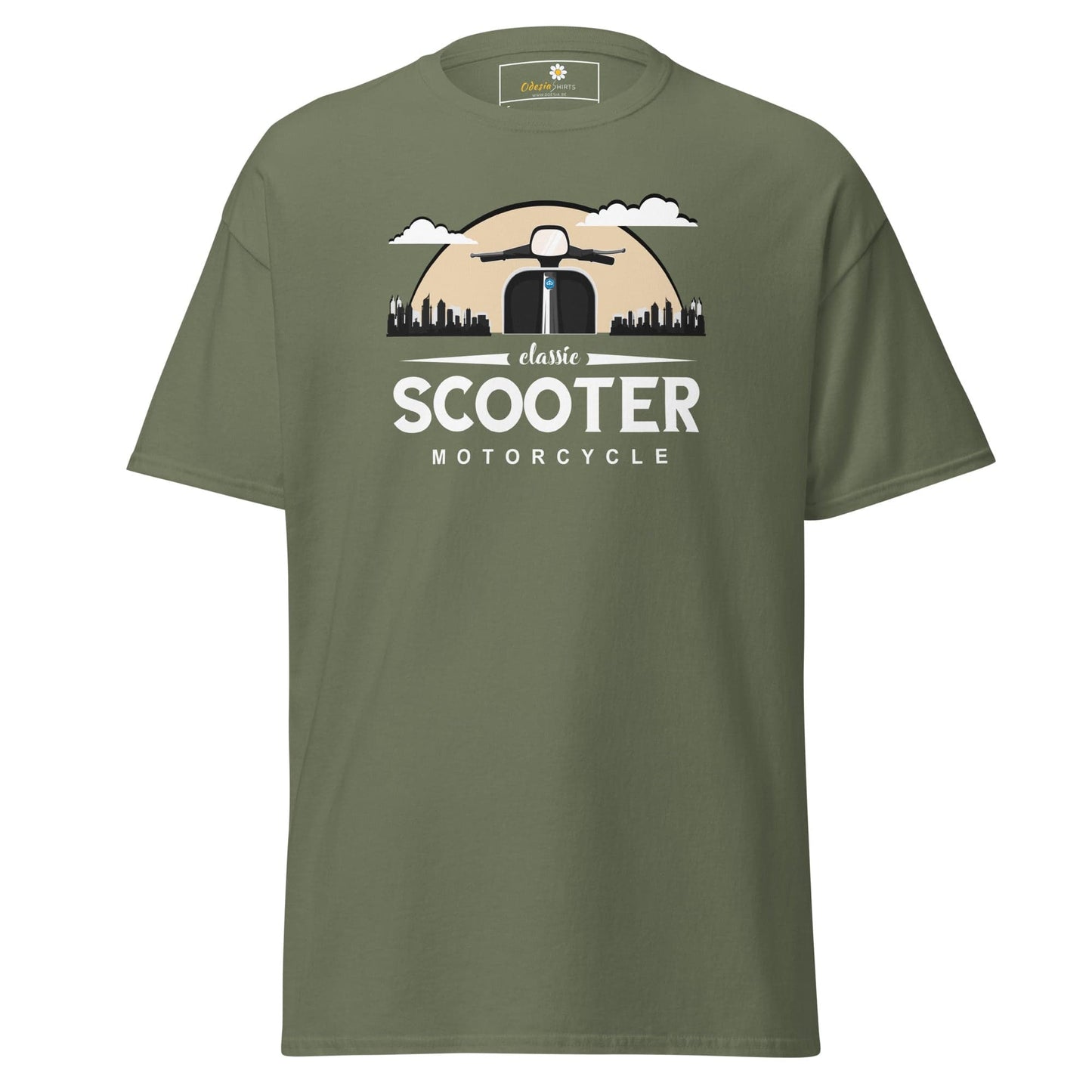 Unisex classic t-shirt - MOTOR SCOOTER RIDE - REGULAR - Military Green / S