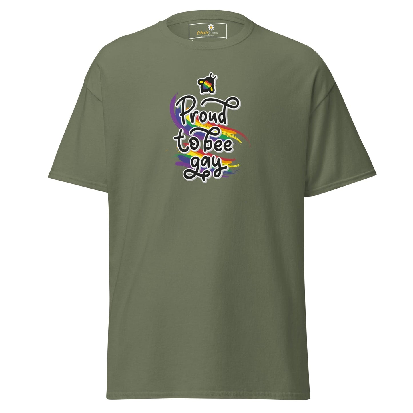 Unisex classic t-shirt - LGBTQ PROUD BEE GAY - REGULAR - Military Green / S