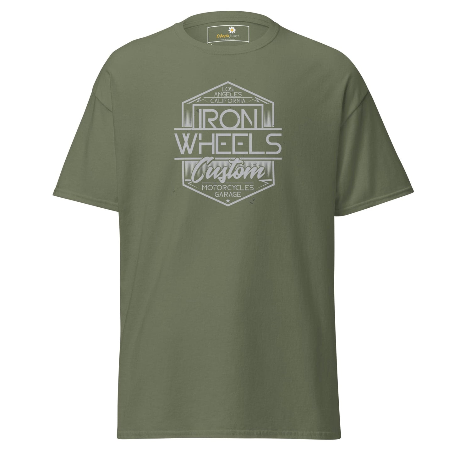 Unisex classic t-shirt - MISC IRON WHEELS - REGULAR - Military Green / S