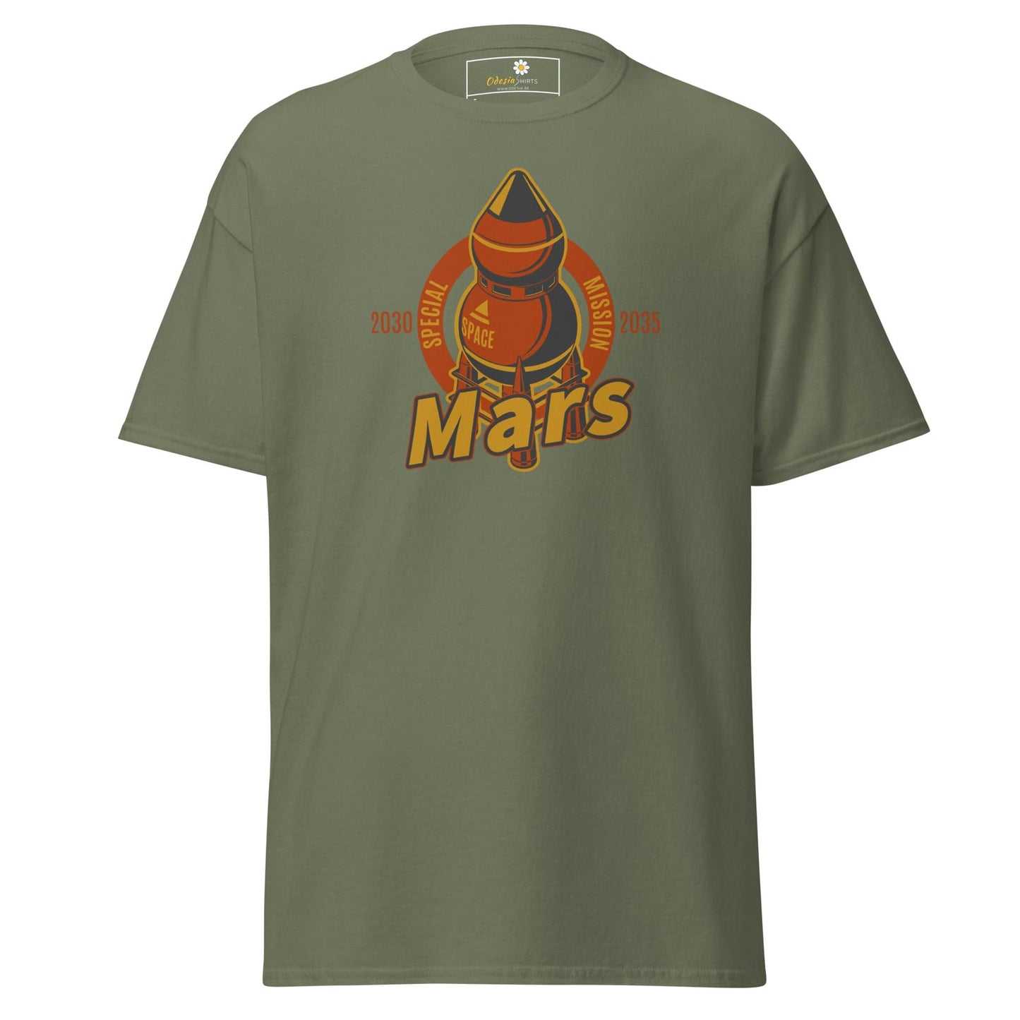 Unisex classic t-shirt - SPACE MARS TRAVEL - REGULAR - Military Green / S