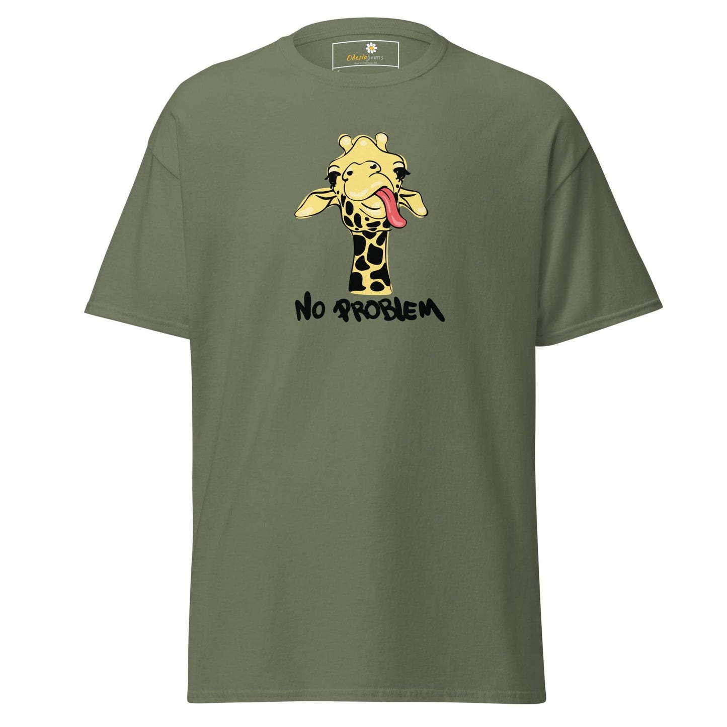 Unisex classic t-shirt - FUN GIRAF NO PROBLEM - REGULAR - Military Green / S