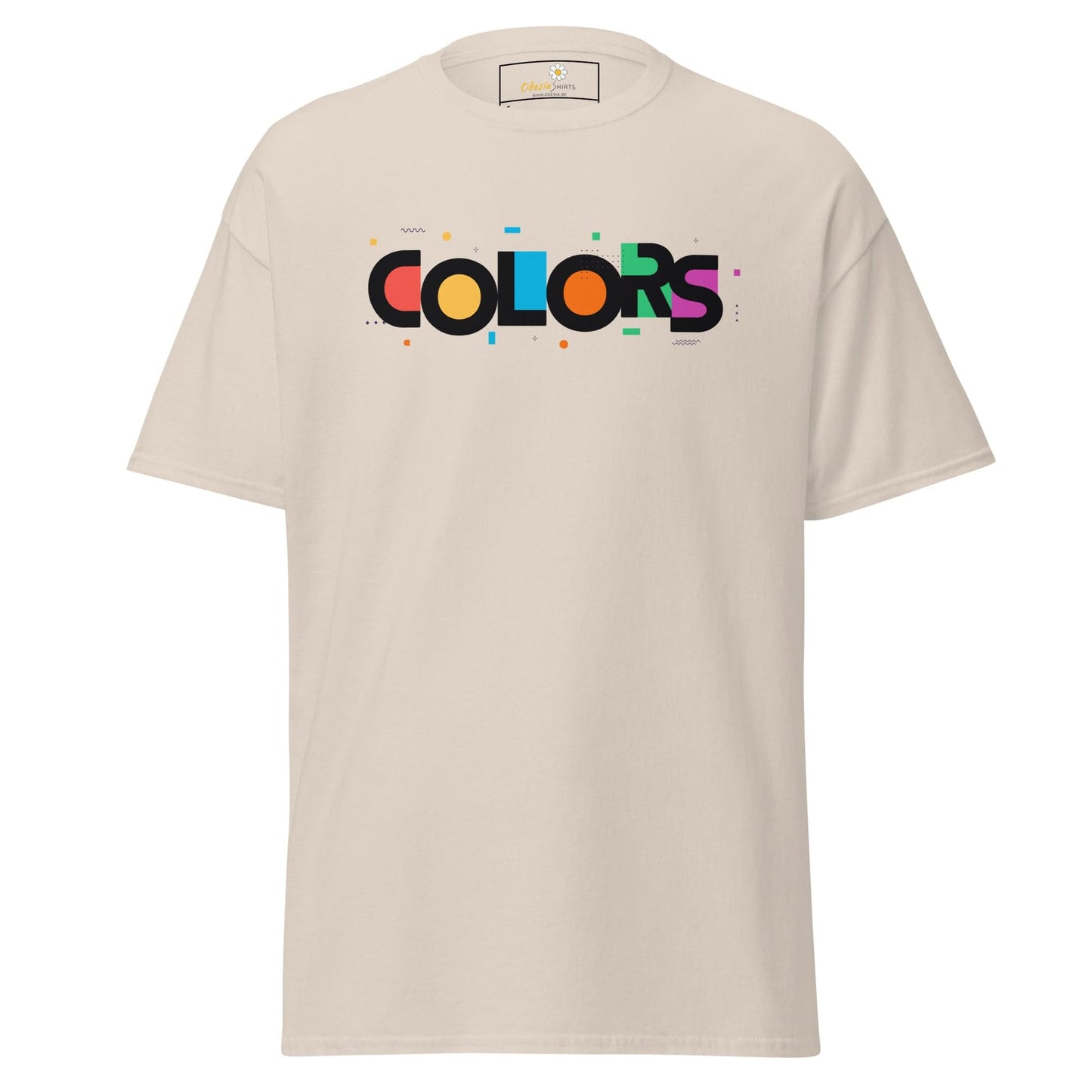 Beige T-shirt with COLORS graphic from T-SHIRT DESIGN TEE for men and women